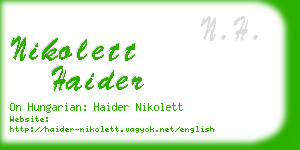 nikolett haider business card